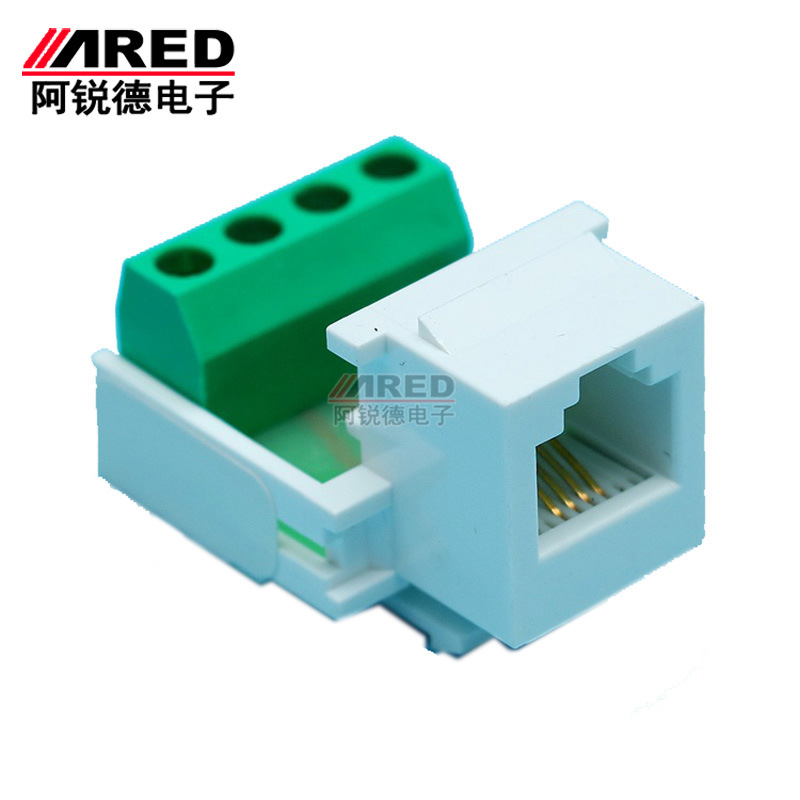 免打电话语音模块/RJ11拧螺丝接线插座面板 四芯镀金/安普卡接口