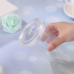 Korean-style creative trendy double-layer transparent ice cube straw plastic cup for separating hot water, suitable for primary and middle school students, outdoor portable