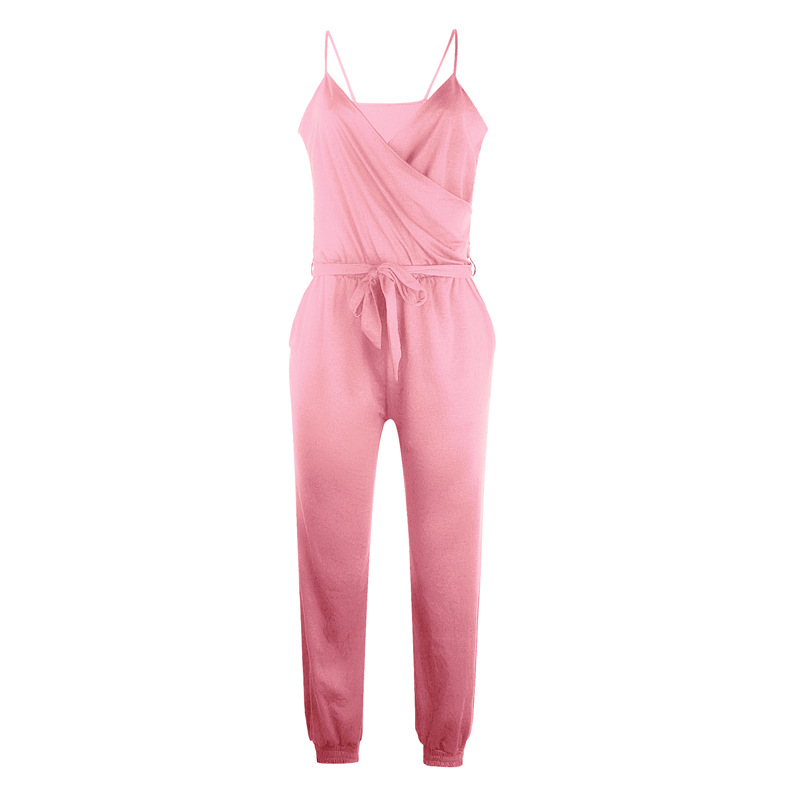 Women Clothing Solid Color Sling Belt Jumpsuit