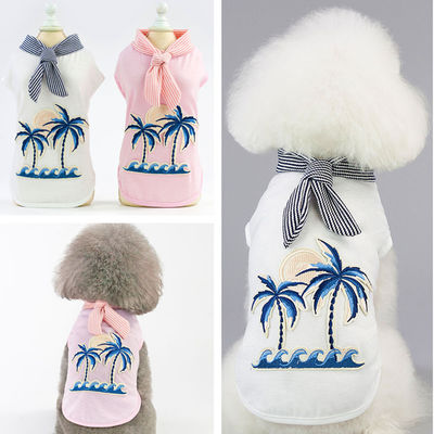 Spring and summer new pattern Pet clothing Coco Embroidery vest Small dogs Teddy Hiromi Feet clothes On behalf of