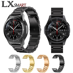 Raw three-bead stainless steel metal watch strap suitable for Samsung Galaxy watch4/5 smart watch strap wholesale