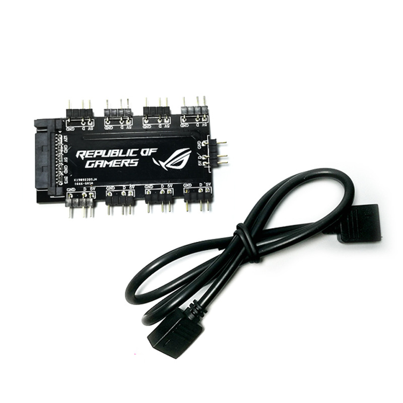 厂家直销5V3针数码配件同步幻彩灯光1拖8集线器SATA供电ARGB新品