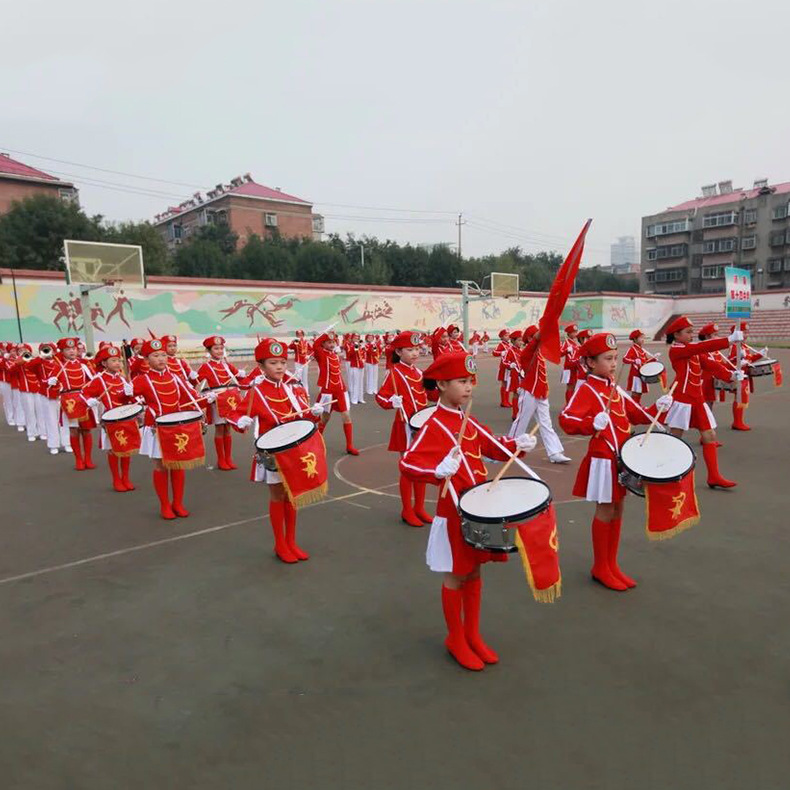 少先隊鼓號服兒童軍鼓服幼兒閱兵服定制儀仗隊服裝軍樂隊服裝