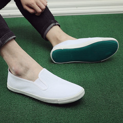 24 spring and autumn lazy casual slip-on work rubber shoes white cotton canvas unisex shoes labor protection shoes wholesale
