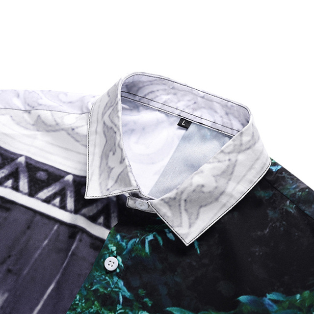 shirt summer Tiger Print Shirt Short Sleeve street large shirt