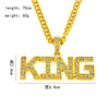 Men's fashionable trend pendant hip-hop style, necklace with letters, suitable for import, European style, wholesale