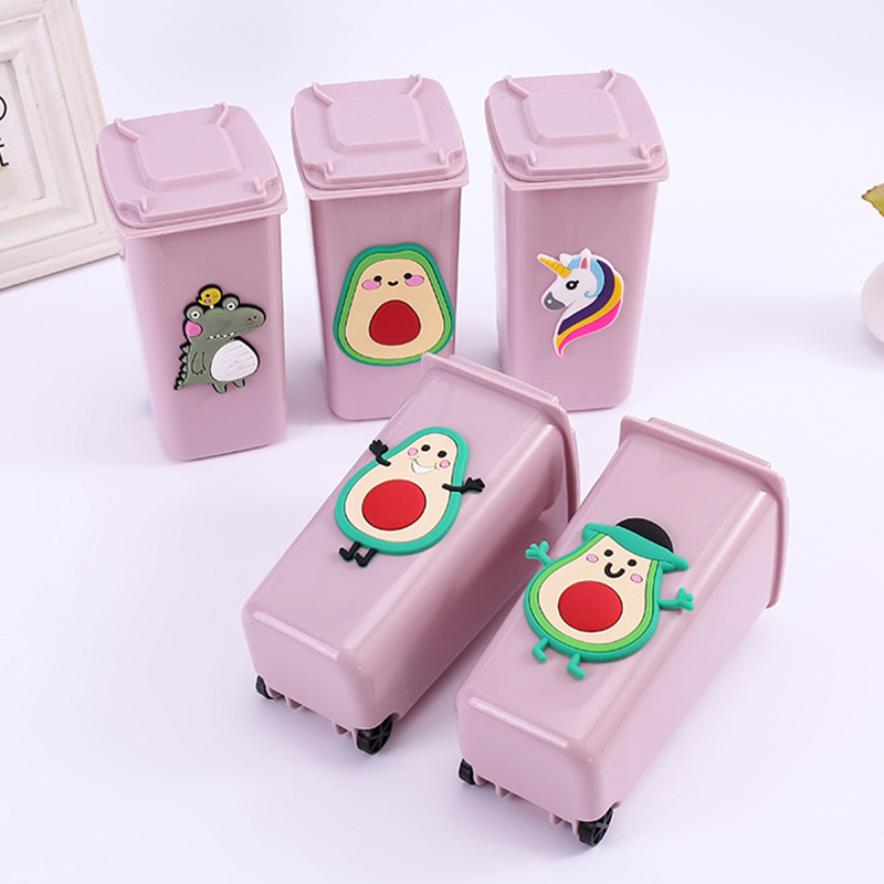 Creative pink small fresh PVC desktop trash can small capacity storage bucket mini garbage storage box wholesale