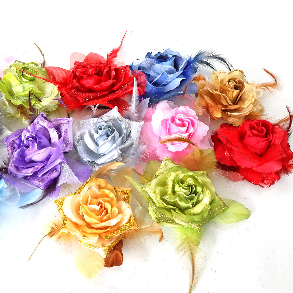 1 tela Rosa flor artificial decoración lirio artificial Hibiscus flor cabeza solo hecho a mano DIY tocado fotografía apoyos