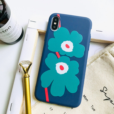 适用iPhoneX简约手机壳7plus创意日系7/8软壳6s网红款xs max套xr