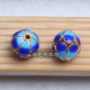 Copper round beads, enamel, accessory with accessories, handmade, wholesale