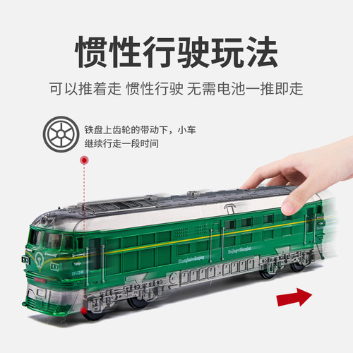 Linghui Simulation Inertial Car with Sound and Light, Door-Opening Children's Toy Train, High-Speed Rail, Mini Train, Light Rail Model