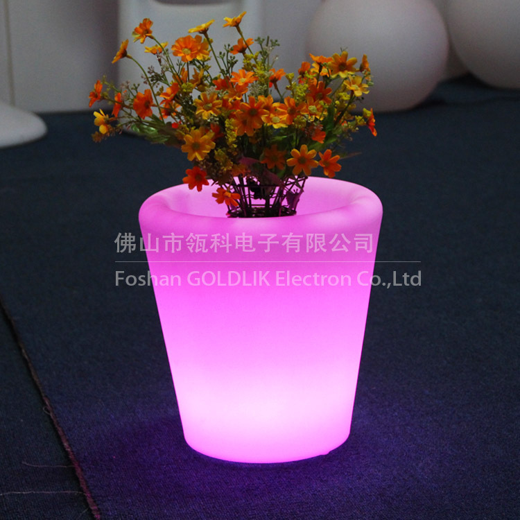 瓴科花卉世界LED发光花盆 任意变化色彩LED夜光时尚发光家具