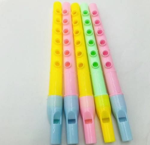 Large Plastic Short Flute Musical Instrument Children's Toy 6-Hole Flute Early Learning Educational Kid's Toy Activity Small Gift