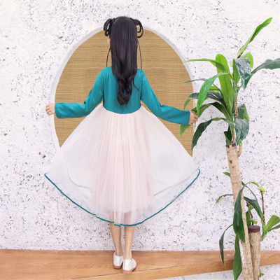 Girl Hanfu 2019 Autumn new pattern ancient costume Ruskirt Chinese style Ultra cents Elegant Long sleeve children Children's clothing Dress
