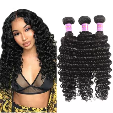 Good Quality Peruvian Virgin Hair Deep Wave Bundle Real Human Hair Weft Extensions Natural Color 95-105g/piece - ShopShipShake