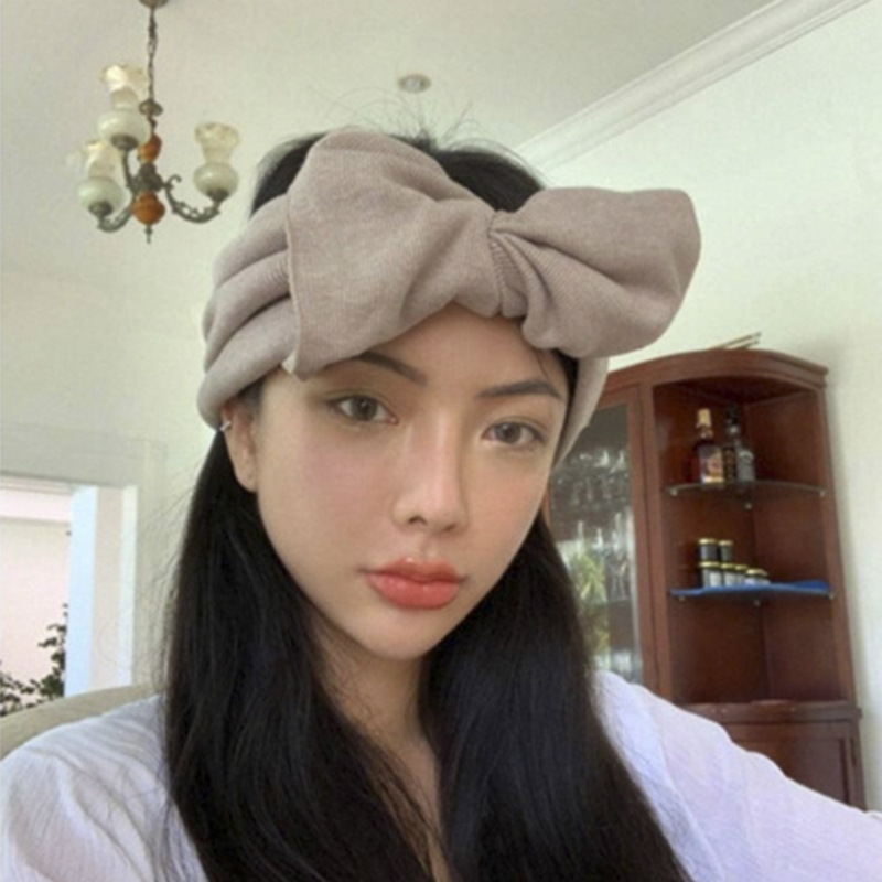 日韩版甜美可爱百搭潮人宽边蝴蝶结针织发带韩国东大门发饰品C509