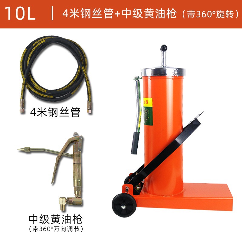 Venta al por mayor pedal mantequilla máquina pedal Tipo de alta presión engrasador camión mantequilla Máquina manual pequeño portátil 10L