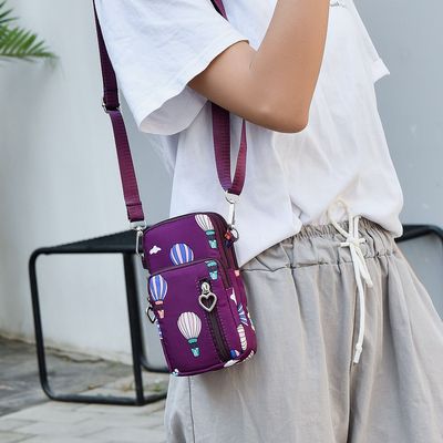 Fabric art Mobile phone bag Little bag Vertical section Versatile Korean Edition Inclined shoulder bag Mobile phone bag halter Arm wristlet