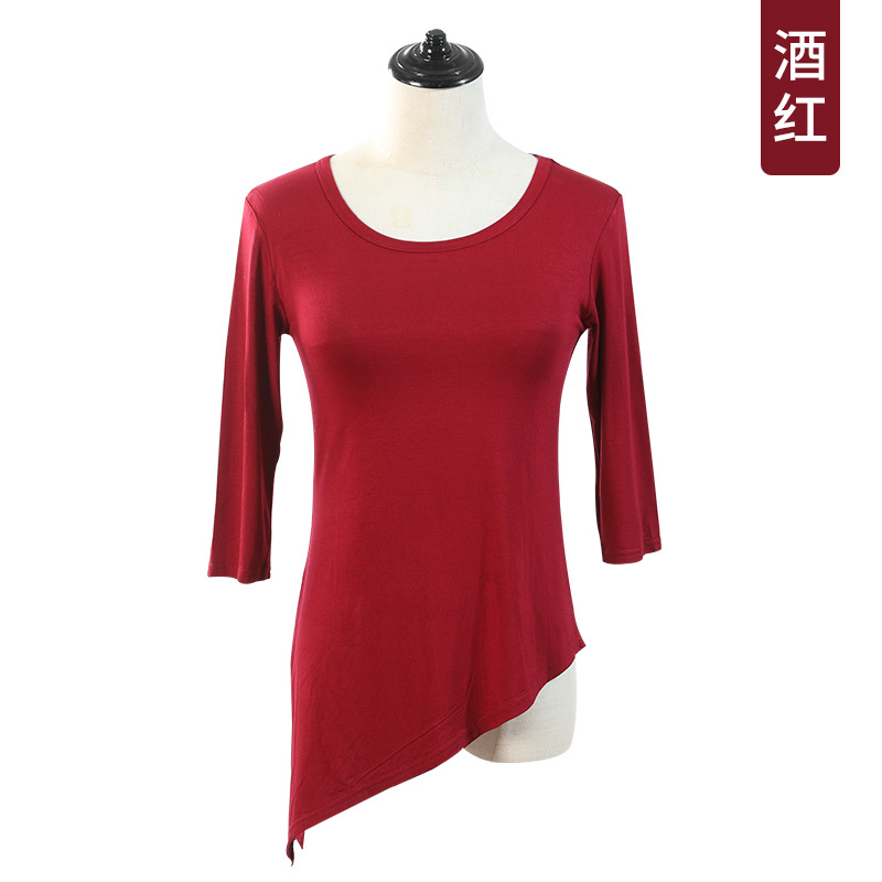 Buscando Pan er ropa de baile moderno mujer adulta ropa de práctica de baile de manga tres cuartos suelta superior Ropa de baile de manga media larga