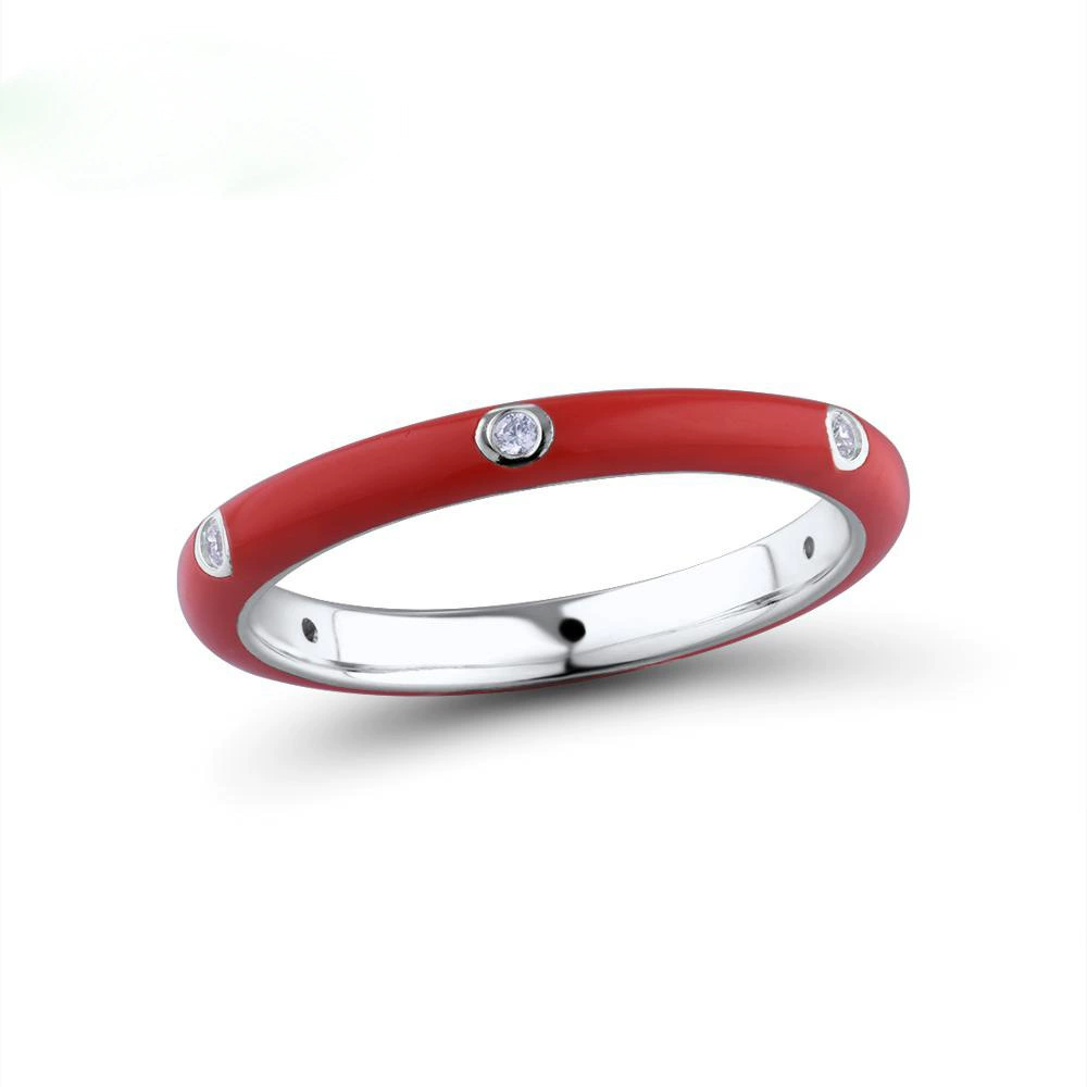 Кольцо, радужная циркония, модные ювелирные изделия ручной работы, эмаль