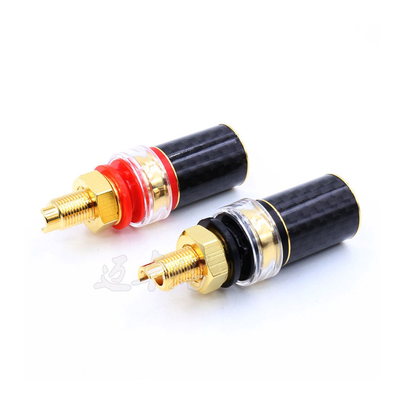 Preffair 纯紫铜接线柱 喇叭柱 接线端子 镀金喇叭柱 纯铜接线柱