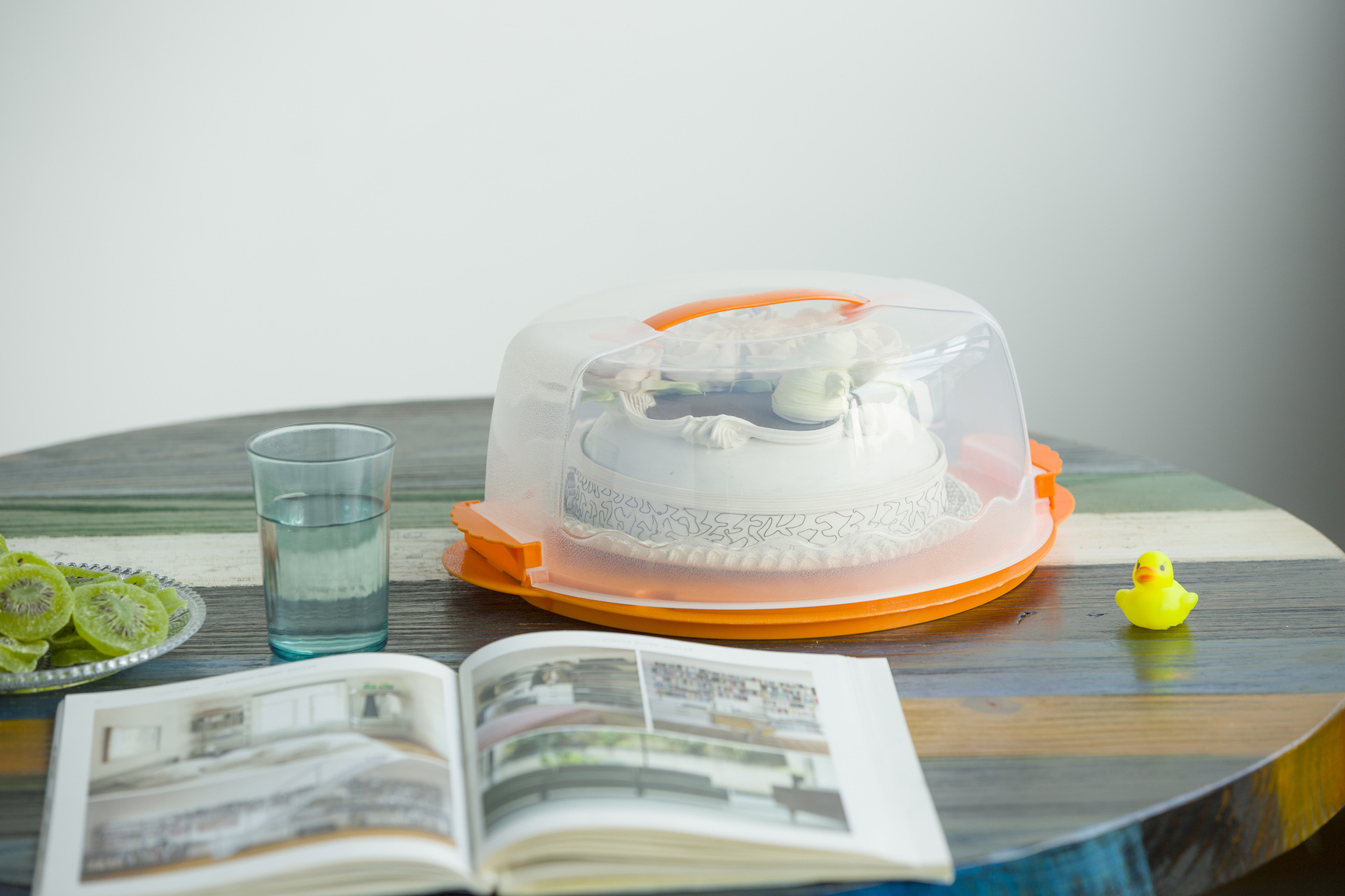 圆形蛋糕盒手提透明食品级8寸生日蛋糕打包盒重复使用烘焙工具