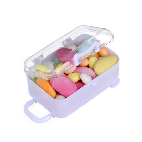 Direct Supply Creative Square Plastic Candy Box, Mini Pull-along Luggage Small Item Storage Plastic Packaging Box Customization