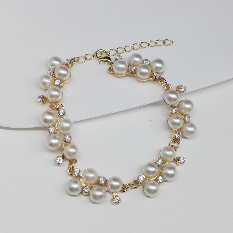 Retro Fashion Jewelry Diamond Pearl Bracelet