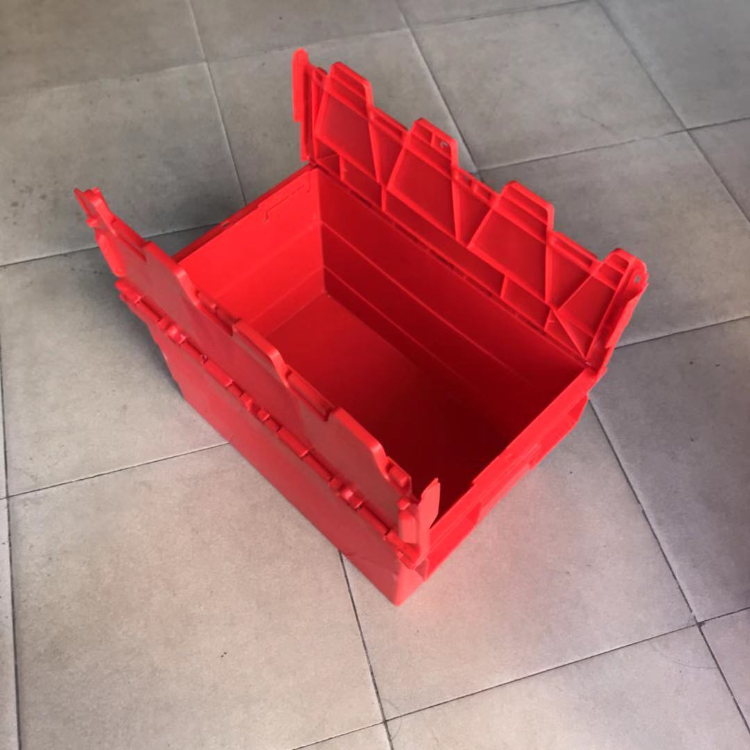 厂家直销斜插箱塑料周转箱 600*420*250工具箱带盖生鲜配送物流箱