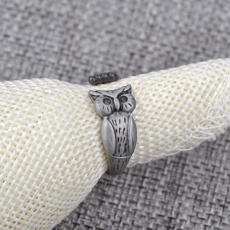 Hot Selling Animal Little Owl Opening Rings Nihaojewelry Fashion Retro Ring Tail Wholesale display picture 4