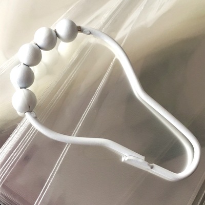 热销优质浴帘葫芦挂钩 五滚珠门帘挂环 金属窗帘挂钩 浴室浴帘环|ru