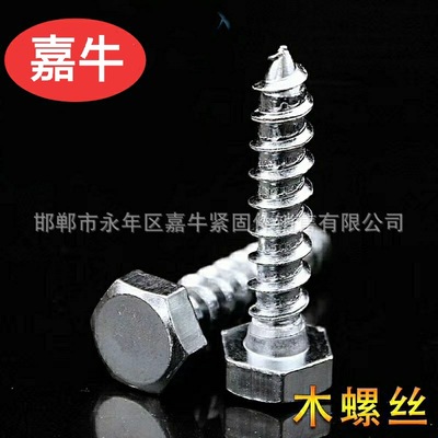 DIN571 木螺丝 木螺钉 外六角自攻丝 M6 M8 M10 M12镀锌 |ms