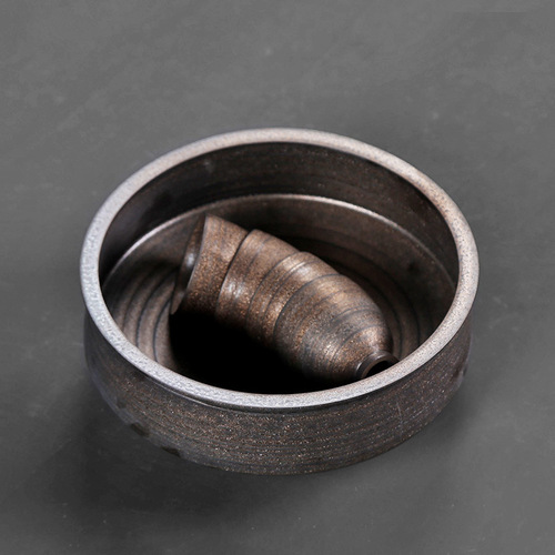 Tall stone pottery large tea wash Kungfu tea set pen wash ceramic accessories tea ceremony spare parts water basin washable bronze gilt