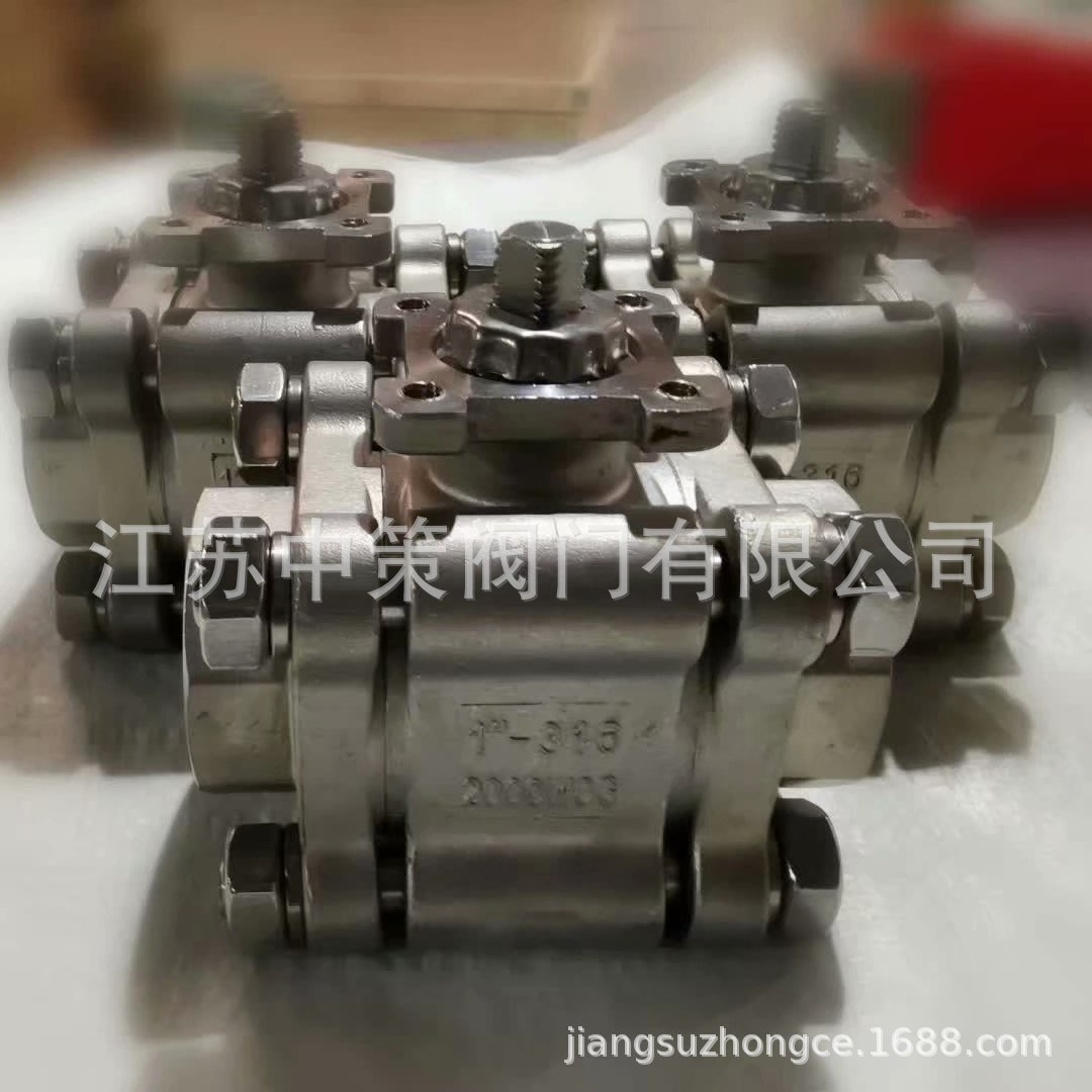 Q611F 2000WO气动高压三片式球阀 气动丝口球阀DN15 20 25 32 50