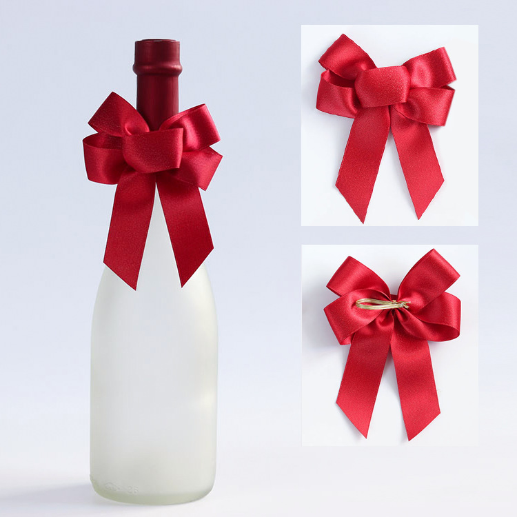 厦门鹭得织带厂家供应批发现做蝴蝶结红酒酒瓶花酒盒蝴蝶结