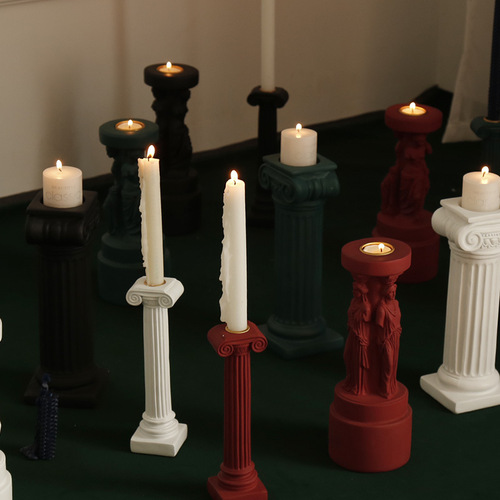 Sophia Ancient Greek Ionian-style Roman column scent candle holder, Morandi color Nordic creative decoration
