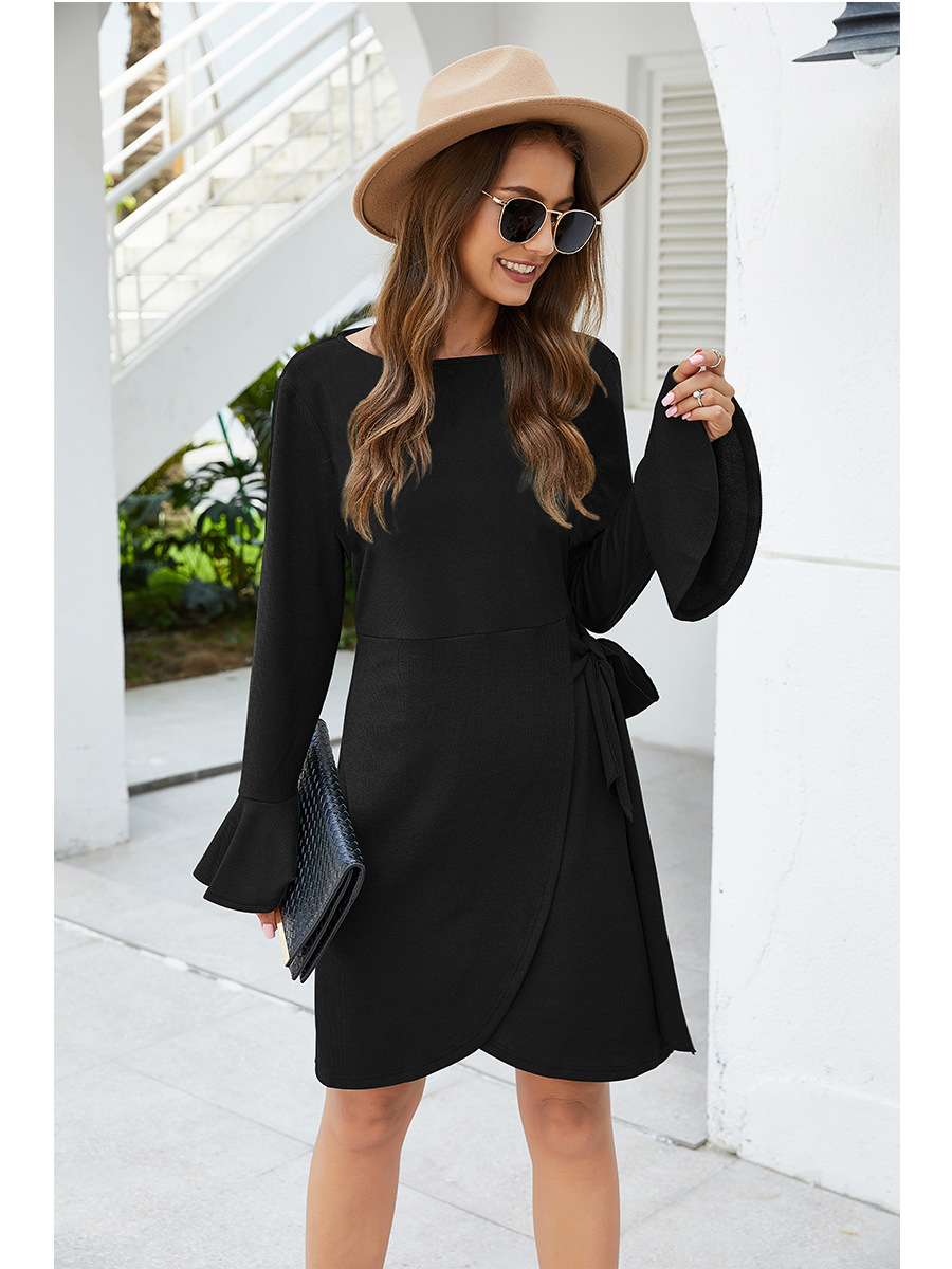  autumn and winter sweater sexy solid color dress wholesale NSAL2063