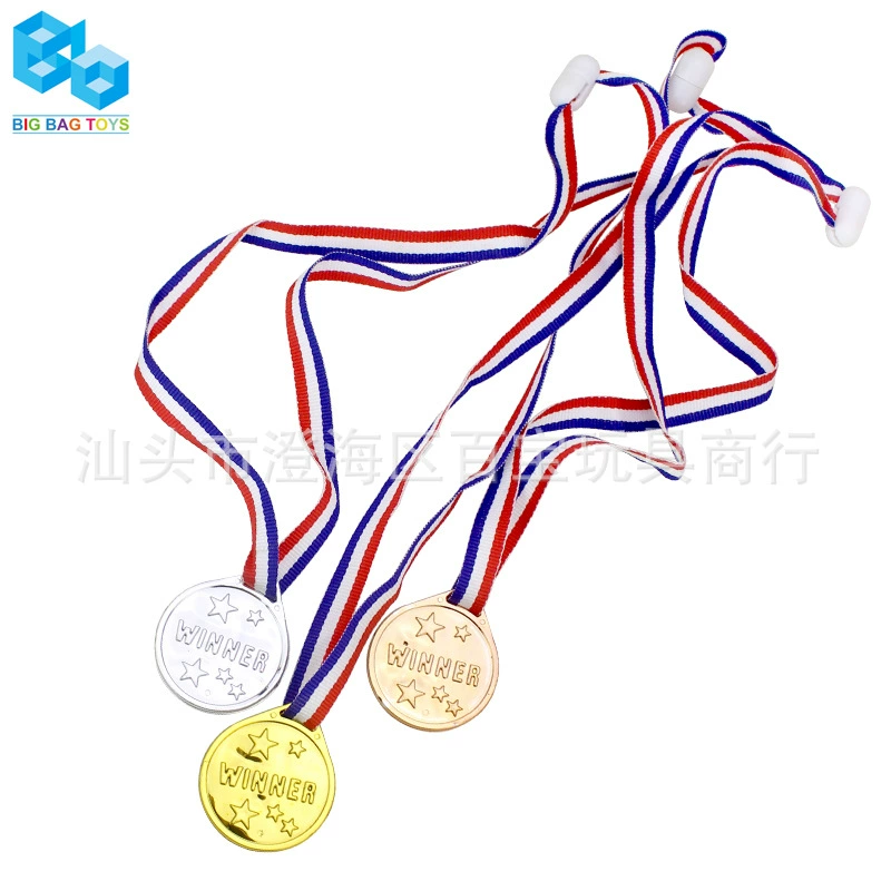 Детская вечеринка, конкурс, раздача, пластиковая медаль с покрытием, игрушка, серебряная бронзовая медаль с защитной пряжкой, трансграничное снабжение