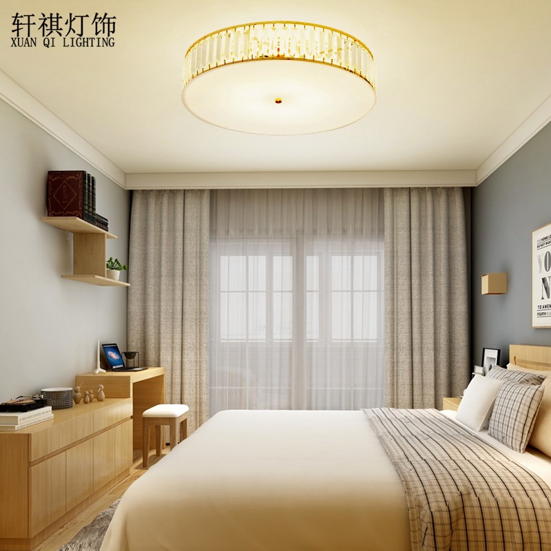 后现代水晶吸顶灯具简约美式客厅吸顶灯乡村风格餐厅卧室灯过道灯|ms