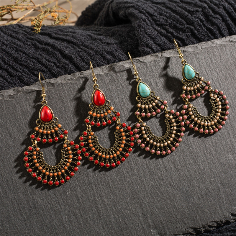 Ethnic Style Classical Retro Geometric Oval Earrings display picture 3