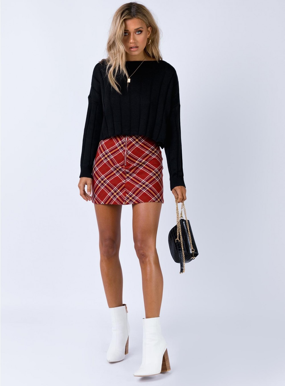 fashion plaid zipper skirts Nihaostyles wholesale clothing vendor NSLDY76330