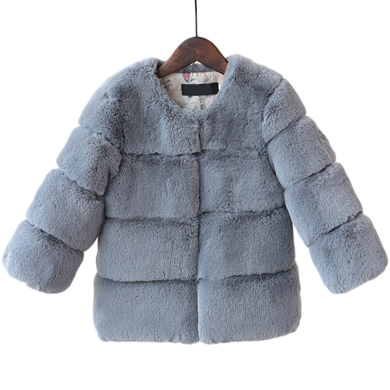 Warm Winter Fashion Solid Color Imitation Fur Girls Outerwear display picture 2