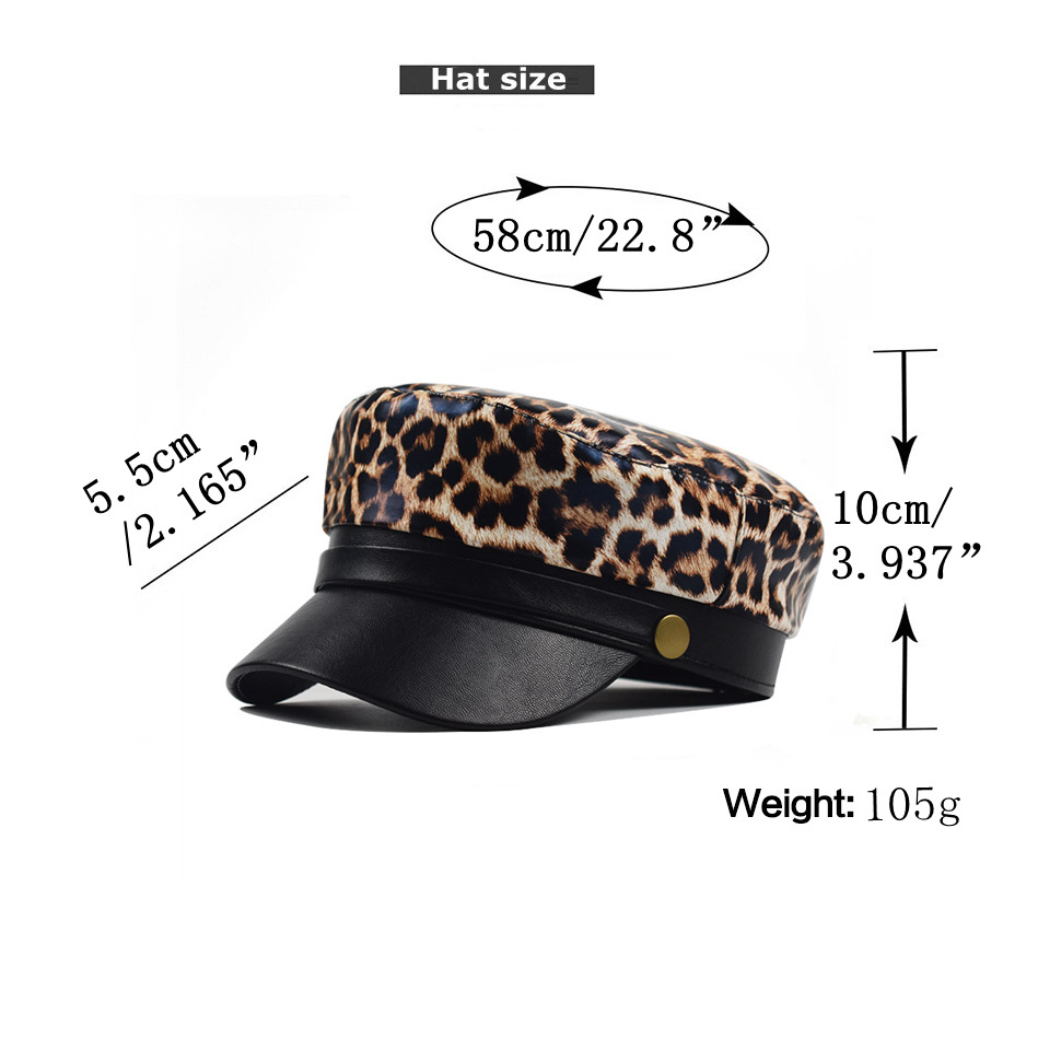 Women's Streetwear Leopard Curved Eaves Beret Hat display picture 16