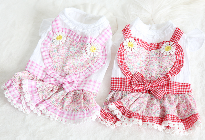 爱心碎花女仆裙