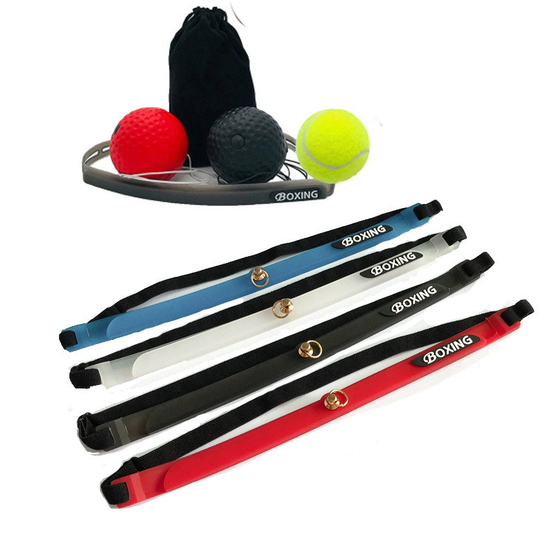 家用拳擊反應球速度球拳擊訓練球發泄球矽膠導汗帶頭巾電商精選