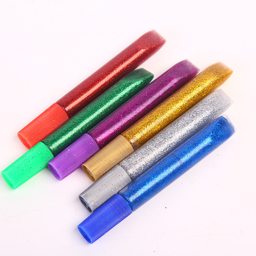3D three-dimensional glitter glue glitter glue pen silver onion pearlescent gold powder glue clay paper art children diy color flowers