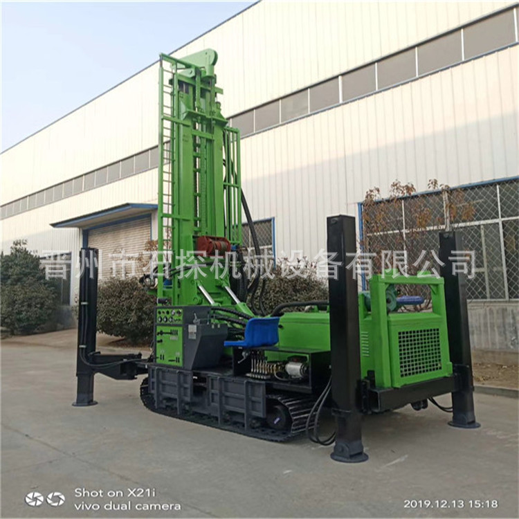 水气两用打井机岩石快速水井钻机履带液压高支腿钻探机350米