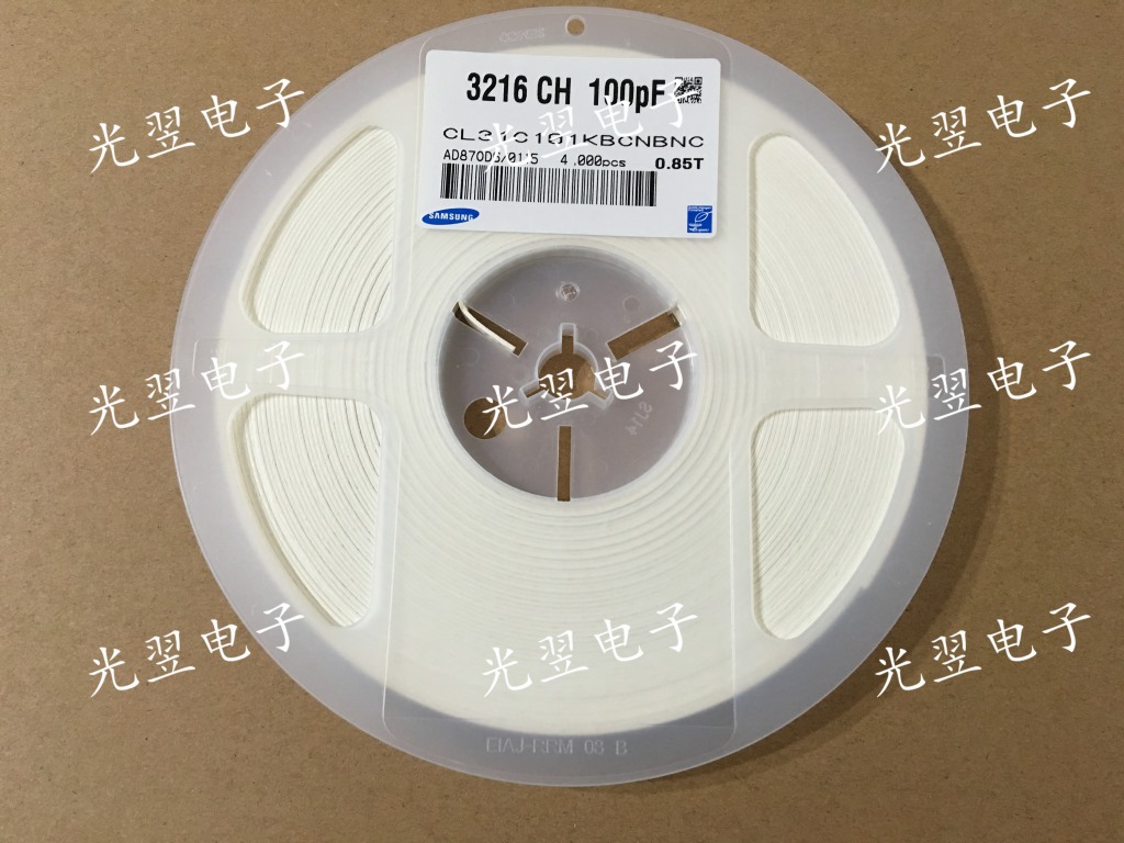 贴片电容 1206 100PF 101J 50V ±5% NPO(COG) 三星