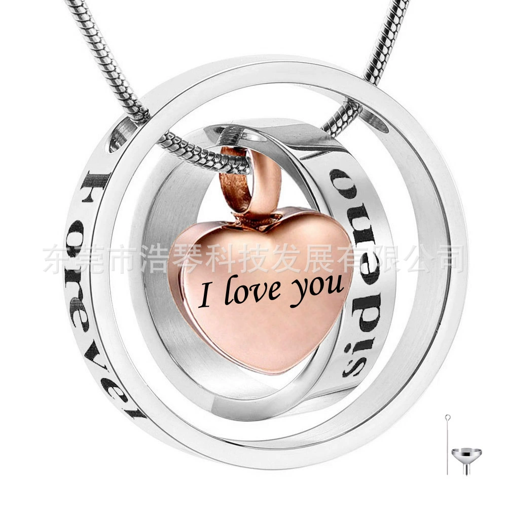 Трансграничная электронная коммерция титановые стальные ювелирные изделия памятные пепел для домашних животных ожерелье может быть открыто любовь пепел кулон флакон духов