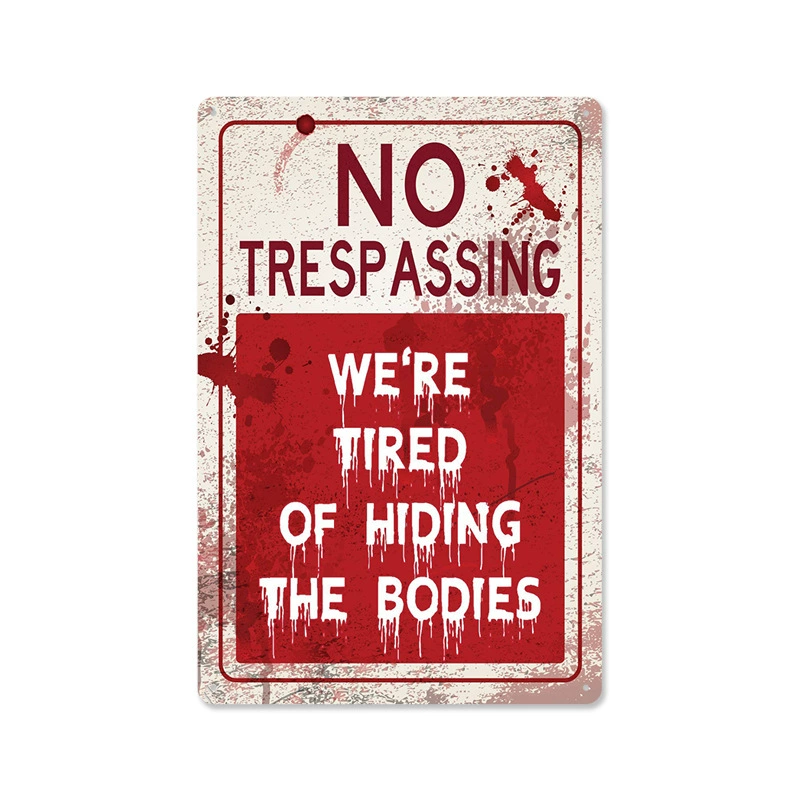 Ретро Баннер No Trespassing, глухая металлическая стена без рамы, 20×30 см в винтажном стиле